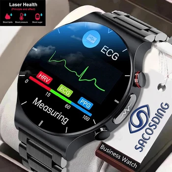 2022 Lazer Tedavisi Üç yüksek akıllı izle erkekler EKG PPG Kalp Hızı Kan basıncı Sağlık İzci Akıllı izle Huawei Xiaomi için
