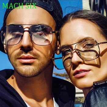 Yeni moda metal kare çift ışın havacılık güneş gözlüğü erkek/kadın Klasik Mach altı Tarzı Degrade Güneş Gözlüğü Oculos De Sol