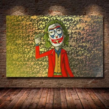 Disney Marvel Süper Kahraman Rick X Joker Yaratıcı Graffiti Tuval Boyama Posteri Oturma Odası Yatak Odası Dekorasyon Boyama