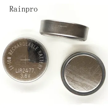 Rainpro 2 adet / grup LIR2477 3.6 V düğme şarj edilebilir pil LIR2477 şarj edilebilir lityum iyon batarya yerine CR2477
