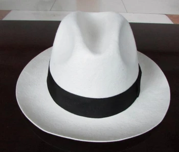 Fötr şapka Şapka Beyaz Yün Şapka Büyük Ağız Sosyetik Zarif Kap Unisex fötr şapka Yün keçe Şapka Geniş Ağız B-8115