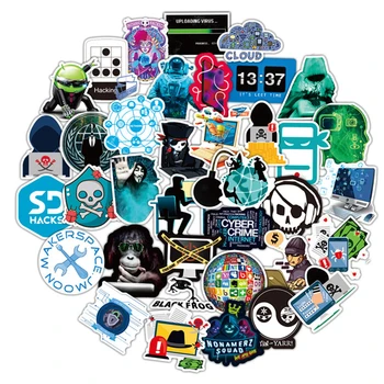 50 ADET Hacker Çıkartmalar Paketi Dizüstü Telefon Buzdolabı Araba Serin Yazılım Programcısı Geek Hacker Su Geçirmez Etiket Çıkartması Çocuk Oyuncak