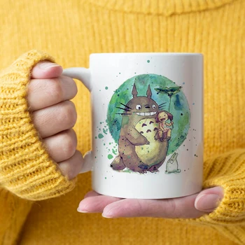 Tedavi Totoro Severler Kahve Hediye Kupa 11 oz Karikatürler Seramik Yaratıcı Süt Çay Bardağı
