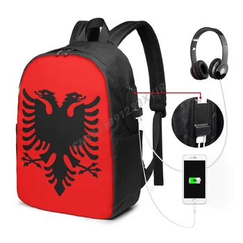 Sırt çantası ARNAVUTLUK Bayrağı Arnavut Ülke Haritası BU BENİM DNA Öğrenci Schoolbag Seyahat Rahat Dizüstü Sırt Çantası Unisex