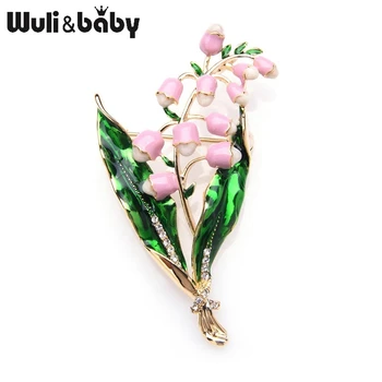 Wuli ve bebek Mor Pembe lavanta Çiçekleri Broş Alaşım Klasik Kadın Düğün Broş Pins Yılbaşı Hediyeleri