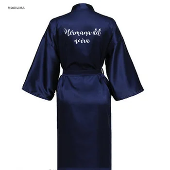 Kadın Ipek Saten Kısa Gece Baskı Elbise Kimono Elbise Moda bornoz Seksi Bornoz Femme Düğün Gelin Nedime Robe SP521