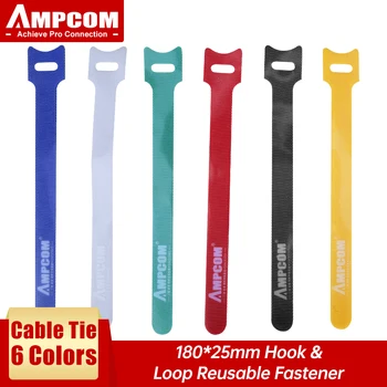 AMPCOM Sabitleme velcro Kablo Bağları Yeniden Kullanılabilir cırt cırt Çok Renkli Kordon naylon kravat Yönetimi Sarar-6 