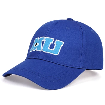 Moda erkekler beyzbol şapkası Canavarlar Üniversitesi Sullivan Sulley Mike MU Harfler Nakış Kapaklar Mavi Şapka güneş şapkaları snapback şapka