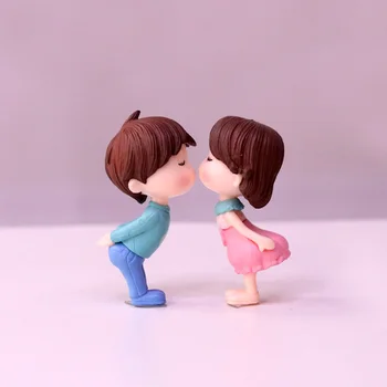 2 ADET Tatlı Sevgilisi Minyatür Çiftler Sevimli Erkek Kız Figürleri DIY Teraryum Dekor sevgililer Günü Hediyesi Peyzaj Dekor Süsleme