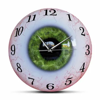 Gerçekçi Göz Küresi Yeşil Iris duvar saati Optrometrist Ofis Klinik Duvar sanat dekoru Tıbbi Sanat Bilim Göz Doktoru Hediye