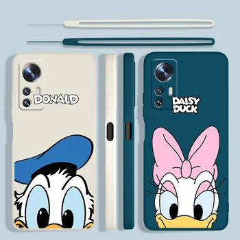 Disney Donald Ördek Aşk telefon kılıfı İçin Xiaomi Mi 12X12 11T 11i 11 10T 10i 10 Pro Lite Ultra Sıvı Halat Funda Arka kapak