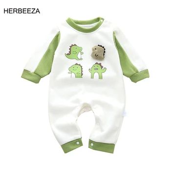 Dinozor baskılı Bebek Giysileri Bahar Sonbahar Bebek Erkek Giyim Pamuk Yenidoğan Giysileri Toddler Kostüm Bebek Tulum 0-18 M