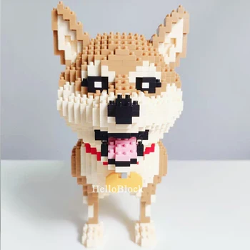 BABU Sevimli Shiba Inu Mini Yapı Taşları 3D Model Tuğla Köpek Eğitici Çocuk Oyuncakları Karikatür Hayvan noel hediyesi
