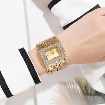 CACAXI Yeni Marka Saatler Kadınlar için 2022 Moda Elmas Lüks kadın Bilezik Gül Altın Çelik İzle A239 Relogio Feminino