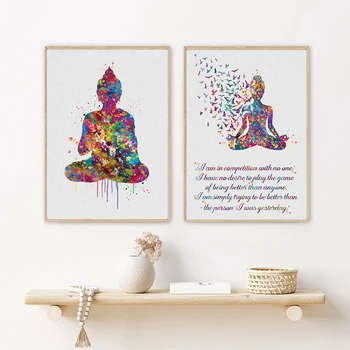 Meditasyon Tuval Boyama Soyut Buda Yoga Sanat Motivasyon Alıntı Posteri Budizm Baskılar Posteri Oturma Odası Ev Dekor İçin