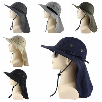 Yaz Açık güneş şapkası Boyun Flap Kapak UV Koruma Geniş Ağız balıkçılık şapkası YYY8051