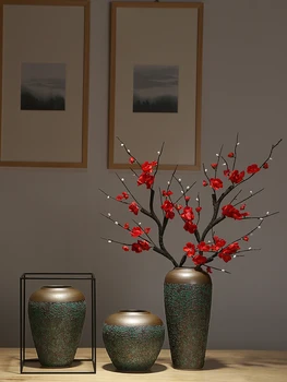 Yeni Çin Tarzı Seramik Süslemeleri Koridor Oturma Odası TV Dolabı Çiçek Düzenleme Zen yemek masası Kurutulmuş Çiçek Vazo