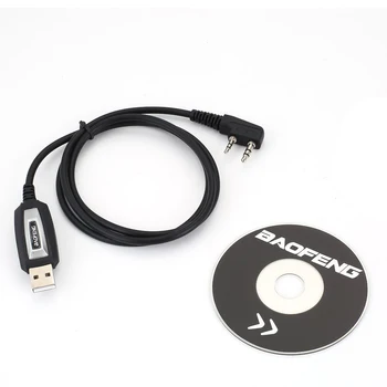 baofeng Walkie Talkie için UV - 5R Serisi BF - 888S Kenwood Wouxun Aksesuarları Kiti USB Programlama Kablosu ve Yazılım CD'si