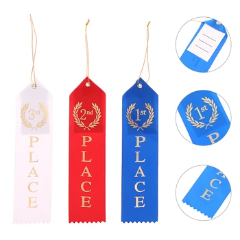Ödül Kurdeleleri 1., 2., 3. Lük Düz Kartlı Set Etkinlik Kartı ve İp ile Birincilik Ödülleri Okul Birincileri Spor Ödülleri