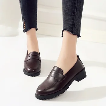 Japon Okul Öğrencileri Üniforma Ayakkabı Uwabaki JK Yuvarlak Ayak Toka Tuzak Kadın Kızlar Ayakkabı Tatlı Zapatillas Mujer