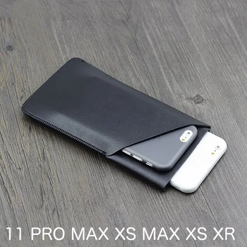 Evrensel Çift Telefon Deri Kılıf retro basit tarzı Düz deri kılıfı iphone 11 PRO MAX XS MAX XS XR Çift katmanlı kılıfı