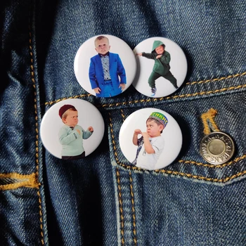 Hasbulla Magomedov Meme Düğmeleri Broş Pin Mini Khabib Hasby Komik Rozet Çanta Elbise Şapka Dekor Yaka Pin