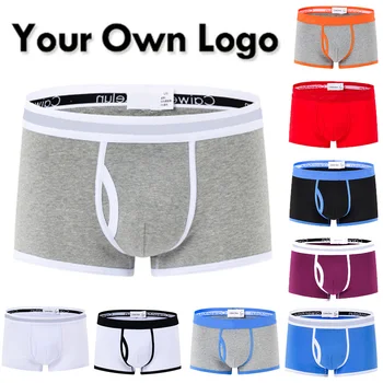 Customize your Logo Pantalones cortos hombres ropa interior transpirable suave de los boxeadores de los hombres de Boxer Shorts