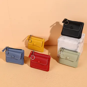 2022 Yeni Mini Çanta Kadınlar için Küçük bozuk para cüzdanı Çanta Cüzdan Değişim Çantalar Fermuarlı Para Çantaları Çocuk Mini Cüzdan Anahtar Debriyaj Kılıfı