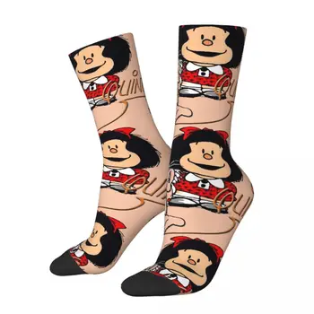 Komik Çılgın Çorap Erkekler için Quino Hip Hop Harajuku Mafalda Komik Quino Mutlu Dikişsiz Desen Baskılı Erkek Ekip Çorap Yenilik Hediye