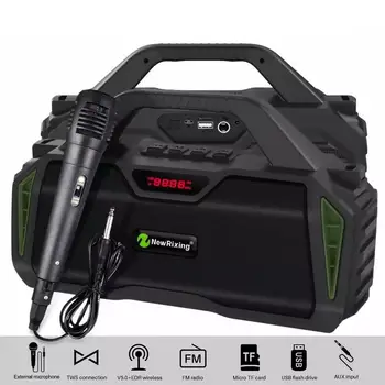20W Taşınabilir kablosuz bluetooth hoparlör Açık Ses Kutusu Büyük Hacimli Subwoofer Mikrofon Karaoke TF Kart U Disk AUX FM Radyo