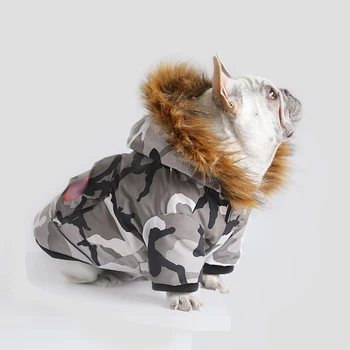 M-4XL Pet Köpek Ceket Giyim Hoodies Aşağı Rüzgar Geçirmez Ceket Köpek Küçük Köpekler için Giyim Kış Açık Sıcak Ceket Fransız Bulldog