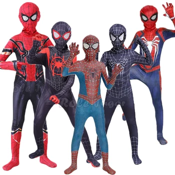 Demir Örümcek Adam Cosplay İnanılmaz Örümcek-erkek Adam Cadılar Bayramı Kostüm Peter Parker Zentai Suit Süper Kahraman Bodysuit Çocuklar İçin Yetişkin