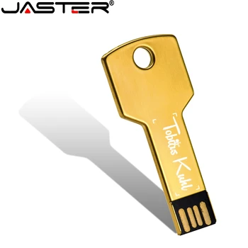 JASTER metal mermi şekli usb flash sürücü Bellek sopa altın gümüş mermi pendrive 4GB 8GB 16GB 32GB 64GB anahtarlık hediye