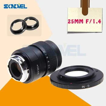 25mm F1. 4 CCTV TV Film lens+C Dağı Nikon 1 için AW1 S2 j5 J4 J3 J2 J1 V3 V2 V1 C-NI C-Nıkon 1
