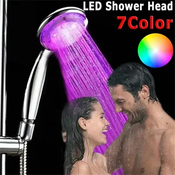 Yeni 7 Renk LED Duş Başlığı Otomatik Su Tasarrufu renk Değiştiren LED duş lambası Duş Başlığı Banyo Aksesuarları