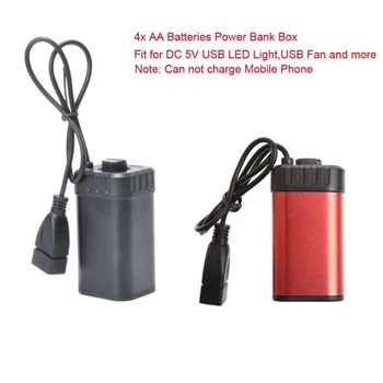 1 adet Su Geçirmez 5V USB Taşınabilir 4X AA pil şarj cihazı Tutucu Kiti taşınabilir güç kaynağı kılıfı Kutusu