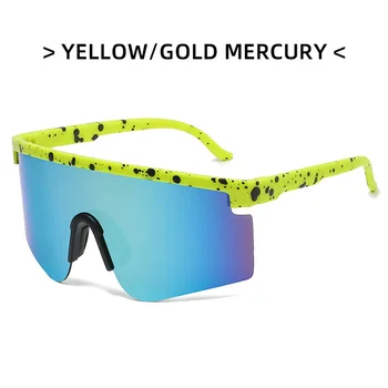 2022 Düz Üst Gözlüğü güneş gözlüğü Kadın Erkek Mavi Çerçeve Aynalı Lens Rüzgar Geçirmez Spor Polarize Güneş Gözlüğü Erkek / Kadın UV400