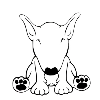 Moda Araba Sticker Kişilik Bull Terrier Köpek Pvc Güneş Koruyucu Su Geçirmez ve Nem geçirmez Oto Dış Dekoratif Aplike