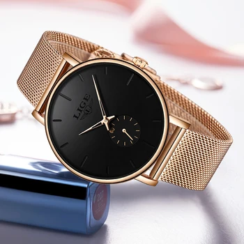 Yeni Reloj LIGE Kadınlar Lüks Marka İzle Basit Kuvars Bayan Su Geçirmez Kol Saati Kadın Moda Casual Saatler Saat Reloj Mujer