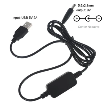 USB 5V için 9V 5.5x2.1mm İpucu Negatif Kol Pozitif USB 9V Güç uzatma kablosu Gitar Efektleri Pedallar ve daha fazlası için