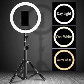 Selfie halka ışık ile tripod standı ışık Jant Mobil Dairesel lamba ışığı Video Çekim Stüdyosu fotoğraf ışığı Ringh Rong