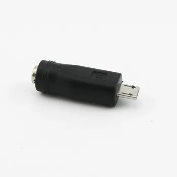 5x mikro USB 5 Pin Erkek Tak 5. 5x2. 1mm Kadın Jack DC Güç Dönüştürücü şarj adaptörü Düz Siyah