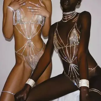 Moda kadın uzun püskül giyisi ıç çamaşırı zinciri shining Rhinestone seksi kristal bel zinciri Bikini göbek takısı Hediye