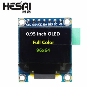 0.95 İnç Tam Renkli OLED Ekran Modülü ile 96x64 Çözünürlük SPI Paralel Arabirim SSD1331 Denetleyici 7PIN