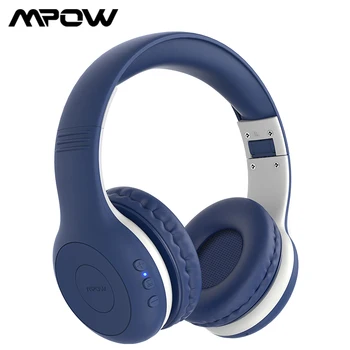 Mpow CH6 Artı Çocuklar Kulaklıklar kablosuz bluetooth 5.0 Katlanabilir Aşırı kulak mikrofonlu kulaklık ve 16 Saat Çalma süresi Çocuklar Gençler için Çalışma