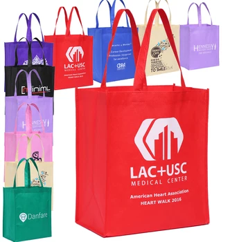 100 Adet / grup Özel Dokunmamış Alışveriş Çantası Polipropilen Tote çanta logo ile