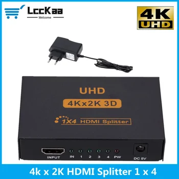 LccKaa 4K HDMI uyumlu Splitter 1x4 Full HD Video HDMI Anahtarı Switcher 1 4 out Amplifikatör Adaptörü HDTV DVD İçin PS3 Xbox