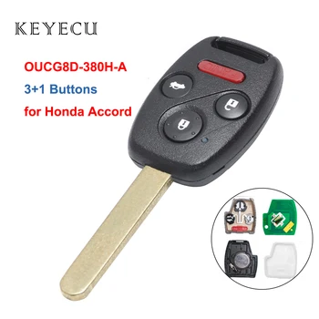 Keyecu Yedek 4 Düğmeler Uzaktan Anahtar Fob Honda Accord 2003 2004 2005 2006 2007 için Araba Anahtarı FCC ID: OUCG8D-380H-A