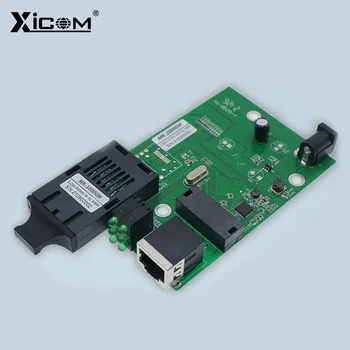Gigabit Ethernet Anahtarı Optik Medya Dönüştürücü 10/100/1000M Çok Modlu fiber optik alıcı / verici 500M 850nm 1 Rj45 1 SC fiber ortam PCBA Kurulu