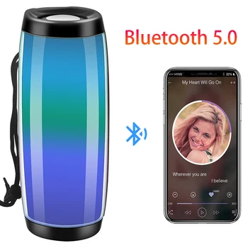 LED Caixa De Som Portatil bluetooth hoparlör FM Radyo Altavoz Luz Bluetooth Hoparlör Taşınabilir Müzik Boombox Altavoces USB AUX TF